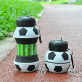 Taooba-1pc 550ml Fold Water Bottle Cups Mug Outdoor Sports Basketball Football School Leakproof Portable Kids Water Bottle with Straw