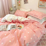 Taooba Checkerboard Bedding Set No Comforter Quilt Duvet Cover Pillowcase Flat Sheet Single Queen Size Polyester Bedclothes