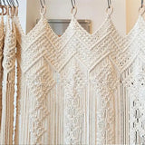 Taooba-Handmade Cotton Macrame  Wall Curtain Macrame Boudoir Decor Macrame Door Tapestry Curtain Wall Decoration Wedding Backdrop