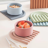 Taooba-Rainbow Shape Silicone Heat Insulation Pad Tableware Placement Stackable Cup Mat Coasters Nordic Style Home Kitchen Accessories