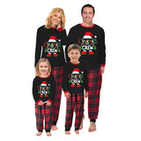 Taooba-2024 Christmas Family Pajama Set Xmas Pjs Cute Printed Top + Plaid Pants, Festive Matching Sleepwear for the Whole Family