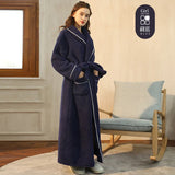 Taooba Christmas gift Autumn Winter Thickened Warm Plus Size Couple Dressing Gown Beauty Salon Health Club's Style Knee-Length Luxury Noble Robe