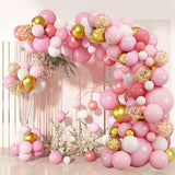 Pink Gold Balloon Garland Arch Kit Pink White Gold Confetti Latex Helium Balloons Wedding Girl Birthday Baby Shower Party Decor