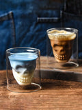 1pc Coffee Mug Double-Layered Transparent Crystal Skull Head Glass Cup For Household Whiskey Wine Vodka Bar Club Beer Wine Glass