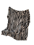 Taooba-Premium Zebra Pattern Sofa Cover Blanket Half Edge Plush Blanket Office Lunch Break Blanket Aviation Blanket Decoration Blanket