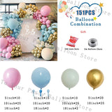 Taooba Color Palette Pink Balloon Garland Kit White Chrome Gold Balloon Arch Baby Shower Birthday Bridal Shower Wedding Party Decoration Latex Globos