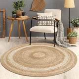 Living Room Carpet Natural Jute Hand Woven Home Decoration Breathable Bedroom Rug Modern Minimalism Wear Resistant Durable Mat