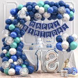 Navy Blue Silver Balloons Garland Arch Kit Confetti Balloon Graduation Ball Decoration Wedding Birthday Party Baby Shower Boy