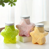 1pc 500ml Transparent Star Milk Tea Juice Bottle BPA Free Outdoor Camping Plastic Bottle With Caps For Home Travel And Outdoor