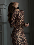 Taooba Wild Elegance Leopard Bodycon Dress