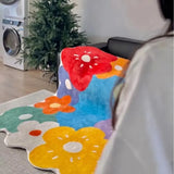 Living Room Carpet Large Area Home Decoration Flowers Fluffy Plush Bedroom Bedside Rug Soft Non-slip Lounge Coffee Table Mat 카펫