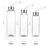 Taooba-Plastic Transparent Portable Water Bottle Outdoor Hiking Yoga Bicycle Sports Travel Cup with Lid Drinkware Birthday Holiday Gift