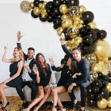 Black Gold Balloon Garland Arch Kit Confetti Latex Baloon Graduation Decorations 30th 40th Birthday Balloons Decor Baby Shower