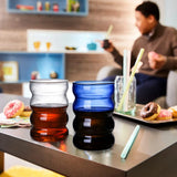 Taooba-300ml Creative Glass Cup Heat-resistant Tumbler Drinkware Tea Juice Milk Coffee Mug Home Water Glasses Ripple Mug