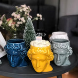 Taooba-Large Capacity Creative Ceramic Cup Spain Ancient Greece Apollo David Head Mug Sculpture Coffee Cup Desktop Ornaments