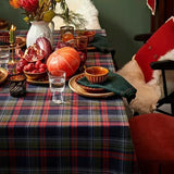 Taooba-Rectangular Checkered Tablecloth Christmas New Year Holiday Home Dining Tablecloth Picnic Cloth  Round Tablecloth  Nappe Sirene