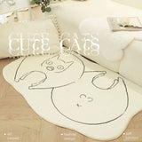 Living Room Carpet Checkerboard Cat Home Decor Fluffy Plush Girl Bedroom Room Rug Lounge Large Area Coffee Table Mat 양탄자 Tapete