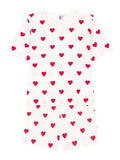 Taooba-2024 Valentine's Day Women 2pcs Pajama Set Heart Print Short Sleeve Crew Neck T-shirt with Shorts Sleepwear Loungewear