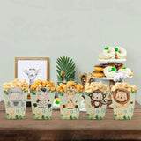 Jungle Safari Party Popcorn Boxes Candy Box Jungle Animal Party Decor Baby Shower Kids Boys Birthday Party Decorations