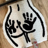 Taooba Christmas gift Small Ass Butt Soft Tufted Rug Thickened Flocking Mat for Bathroom Non-slip Absorb Water Plush Handmade floormat Toilet Carpet