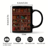 C Handle Bookshelf Mug Reading Literary Sayings Library Lover Mug Cup Ceramic Book Lover Mug Bookworm Mug Family Friend Bookworm