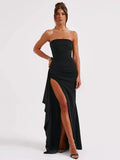 Taooba Ravish in Slit Strapless Maxi Dress