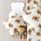 Taooba-Cute Bear Lamb Fleece Pillow Cushion Cover Soft Waxy Plush Sofa Throw Pillowcase Car Seat  Cushion Pillow Cover Bedroom  Decor