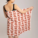 Taooba-Love Letters Pattern Cotton Towel Soft Face Towel Super Absorption Bathroom Adlut Towels Beach Towels