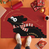 Year of The Dragon Red Cute Cartoon Carpet Household Non-Slip Wear-Resistant Home Floor Mat No-Washable Dirty-Resistant Rugs 양탄자