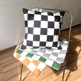 Taooba-Ins Checkerboard Square Pillow Printing Black and White Plaid Pillowcase Cushion Bed Pillow Living Room Sofa Pillow