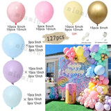 Taooba Color Palette Macaron Rainbow Balloon Garland Arch Kit Girls Pastel Wedding Happy Birthday Party Pink Balloons Baby Shower Decoration Kid Gift