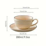 1Set Coffee Cup and Saucer Latte Mug Unique Olive Green and Lotus Milk Tea Coffee Cup for Home Office Ceramic Drinkware Gift