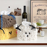 Cute Plush Dog Tissue Box, Creative Paper Drawing Box, Women's Fabric Tissue Bag, Home Desktop Tissue Storage Bag Decoration