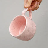 Taooba-Korean ins Ceramics Cup Breakfast milk oatmeal cup Pink Love shape handle Coffee Mug Water cup For Office Valentine's Day gifts