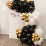 Black Balloon Garland Arch Kit Chrome Gold Latex Black Balloons Wedding Balloons Birthday Party Balloon Decoration Baby Shower