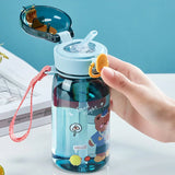 1pc 400ml Kids Water Sippy Cup With Straw Cartoon Leakproof Water Bottles Outdoor Portable Drink Bottle Children's Lovely Cup