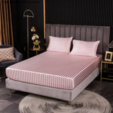 Luxury Queen King Size Bedding Set Satin Fitted Sheet 1pcs Bed Mattress Protector Cover Twin Queen Bedclothes No Pillowcase