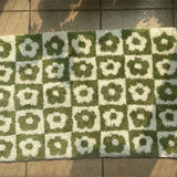 Taooba-Flower Plaid Carpet Rugs Soft Tufting Wool Carpet Rugs Non-Slip Abosrbent Bathroom Floor Mat Bedroom  Toilet Door Carpet