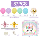 Unicorn Rainbow Birthday Party Backdrop Balloon Macaron Raindow Glitter Ballon Baby Shower Girl Birthday Party Background Decor