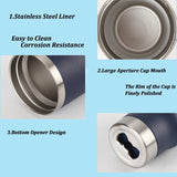 Stainless Steel Thermos Cup Double-layer Thickened Vacuum Keep Cooling Bottle for Drinks Beer Thermal Insulation Mug with Opener