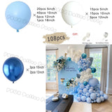 Taooba Color Palette Ice Snow Balloons Garland kit Snowflake Ballon Blue Balloon Princess Boys Birthday Party Baby Shower Decorations Christmas Decor