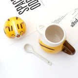 1pc Cute Cat Ceramics Coffee Mug with Spoon Novelty Gift Drinkware Milk Tea Couple Cup Kitchenware Birthday Gift Home Decoration