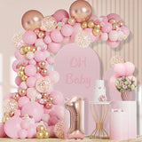 Macaron Pink Balloon Garland Arch Kit Kids 1st Birthday Party Decoration Boy Girl Birthday Baby Shower Latex Balloons Decoration