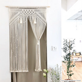 Taooba-Macrame Curtain Tapestry Handwovwen Tassel Pendant Bohemia Door Curtain Tapestry Window Curtain Tapesrtry Wedding Background