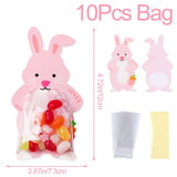 10pcs Cartoon Animal Gift Bags Clear Plastic Bags for Birthday Party Baby Shower Kids Treats Candy Sweet Chocolate Packaging Bag