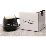 Taooba-Cat Mug Cat Coffee Mug for Women Girls Cute Ceramic Meow Mugs for Cat Lover Tea Cup 12 oz White,Black