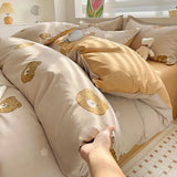 Taooba Summer Bedding Set 2024 Ins Twin Queen Duvet Cover Flat Sheet Pillowcase No Filler Girl Boys Hotel Home Bed Linens