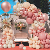 Retro Pink Balloon Garland Arch Kit Girl Boho Wedding Party Decor Metal Rose Gold Latex Balloons Birthday Baby Shower Decoration