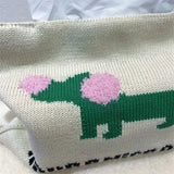 Taooba-Cotton Knitting Removeable Tissue Storage Bag Dog Patter Extractable Tissue Storage Bag  Room Table Tissue Bag Decorative