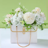 Portable Hand Bag Shape Rose Flower Packaging Box Flower Shop Wedding Mother's Day Birthday Gift Wrapping Paper Bag Box